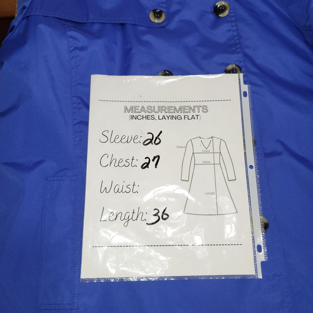 Harve Bernard Blue Double Breasted Rain Trench Coat 3X Preppy Waterproof Spring - Picture 9 of 13